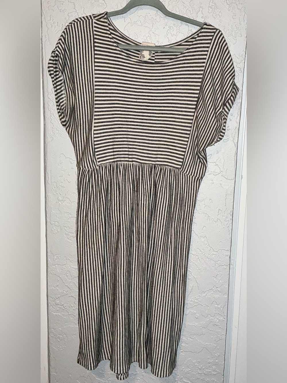 Blu- Pepper Striped Black and White Midi Dress